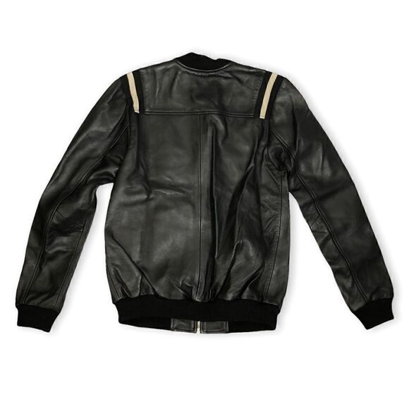 Bolongaro Trevor TALL Haden Leather Bomber Black Jacket Coat - Picture 2 of 10